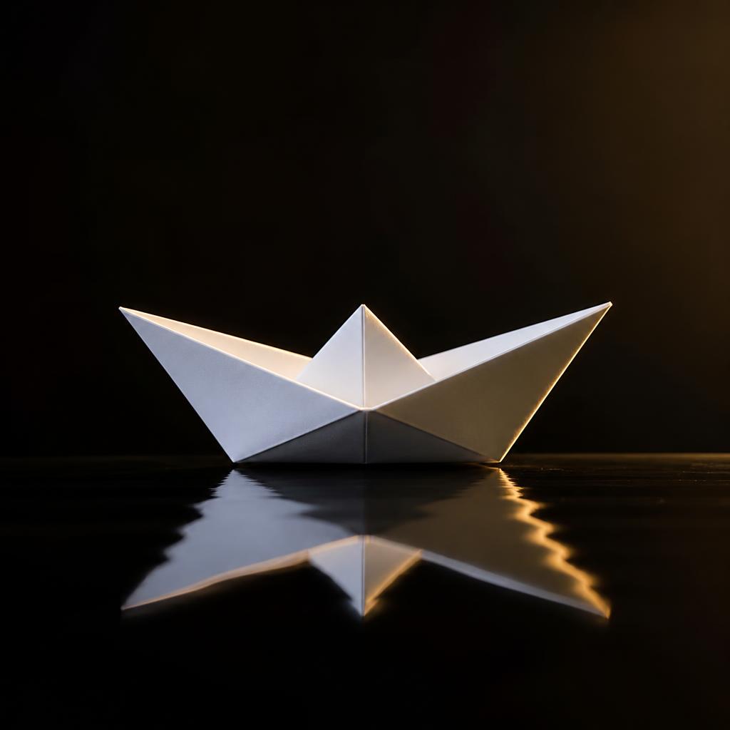 Barco de papel Pantera Branca
